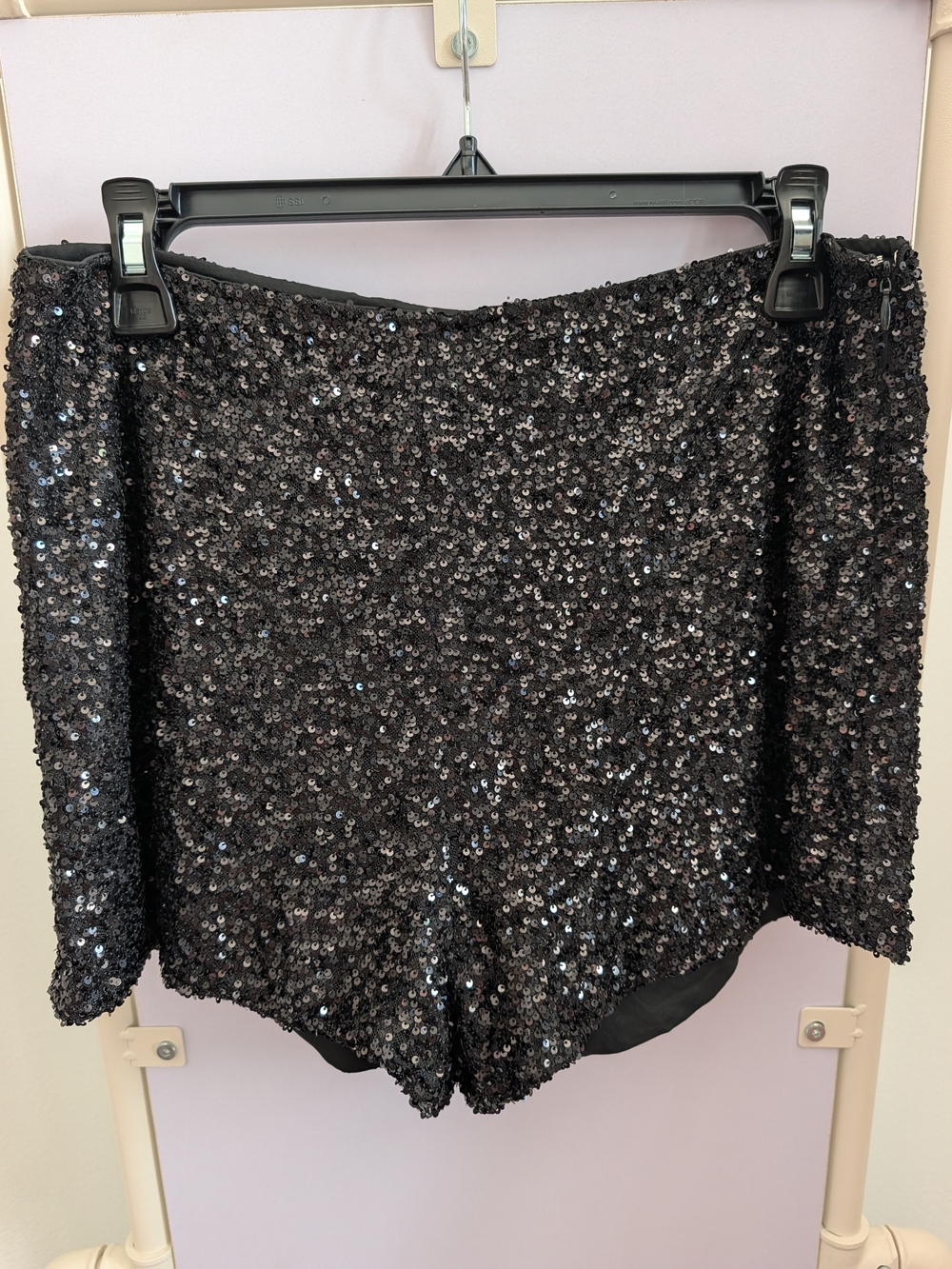 Never Fully Dressed Black Sequin High-Waist Party Shorts